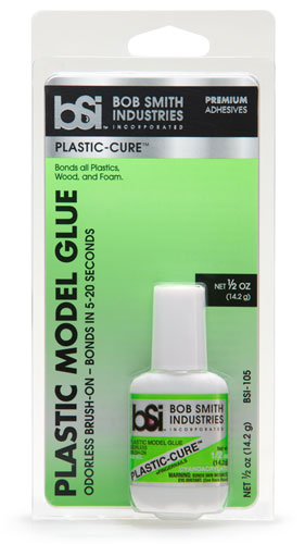 Craft glue in a package, showing the bottle and product details for BSI 105