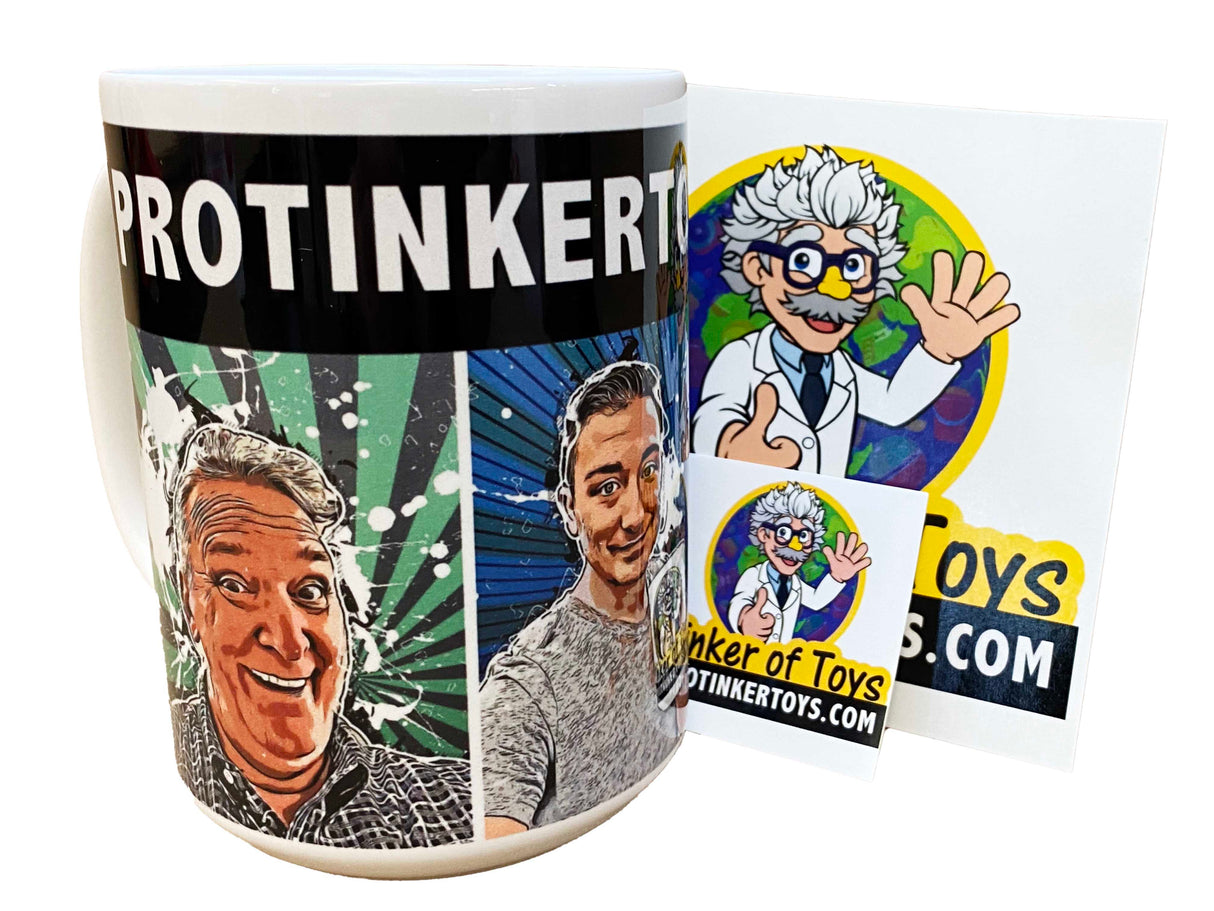 Mug with cartoon characters and "PROTINKERT" text