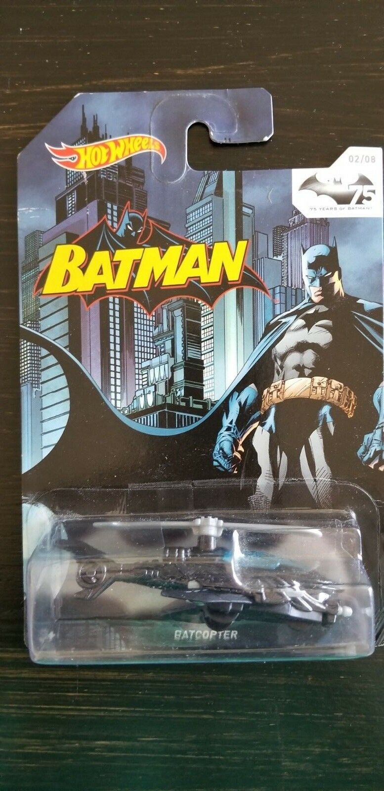 Batman die-cast car set featuring a batcopter and action figure for Hot Wheels 1 - 8