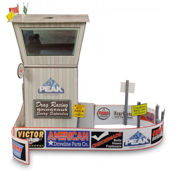 Race tower model kit with pit area and track for hobby assembly for Innovative Hobby Supply BK6413