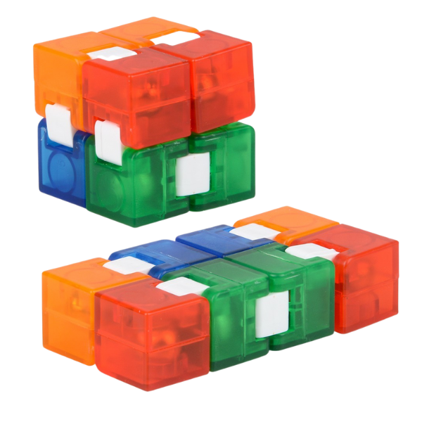 Colorful, modular fidget cube toy with interlocking pieces for Toy Smith 20275