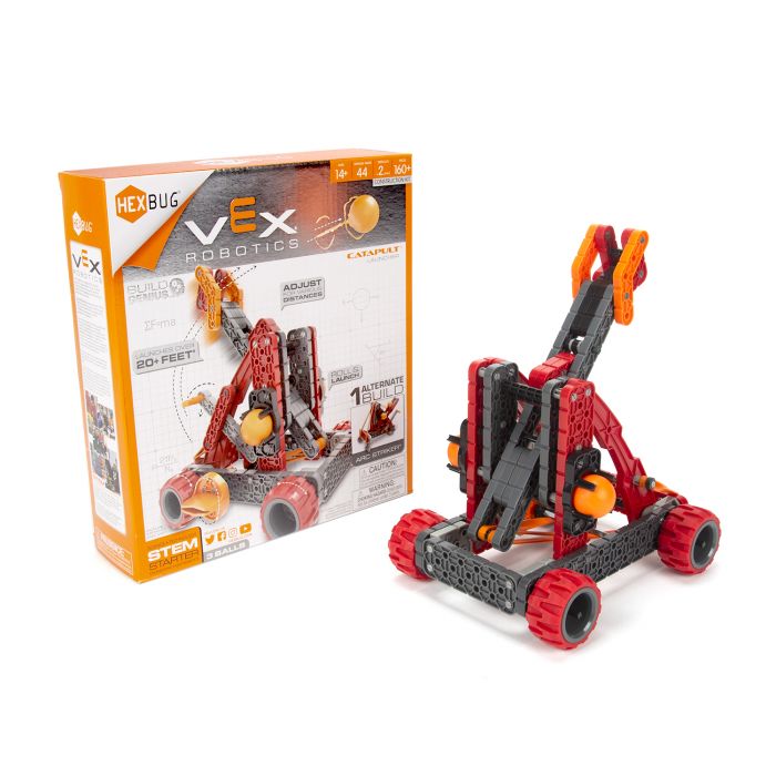 VEX Robotics catapult kit and assembled model for STEM learning for HexBug 406-6232, front view