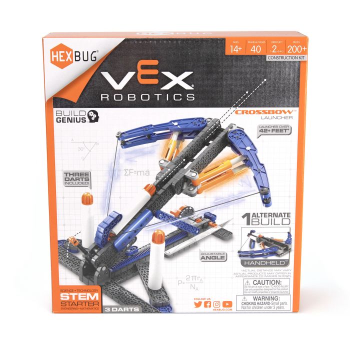 Crossbow launcher kit with parts and three darts for building and launching for HexBug 406-6533