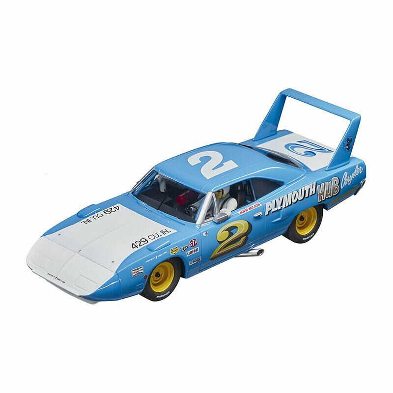 Light blue Plymouth Superbird race car model with number 2 for Carrera Evolution 20027658