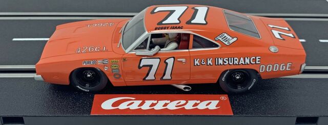 Orange slot car of a Dodge Charger race car, number 71 for Carrera 20027639