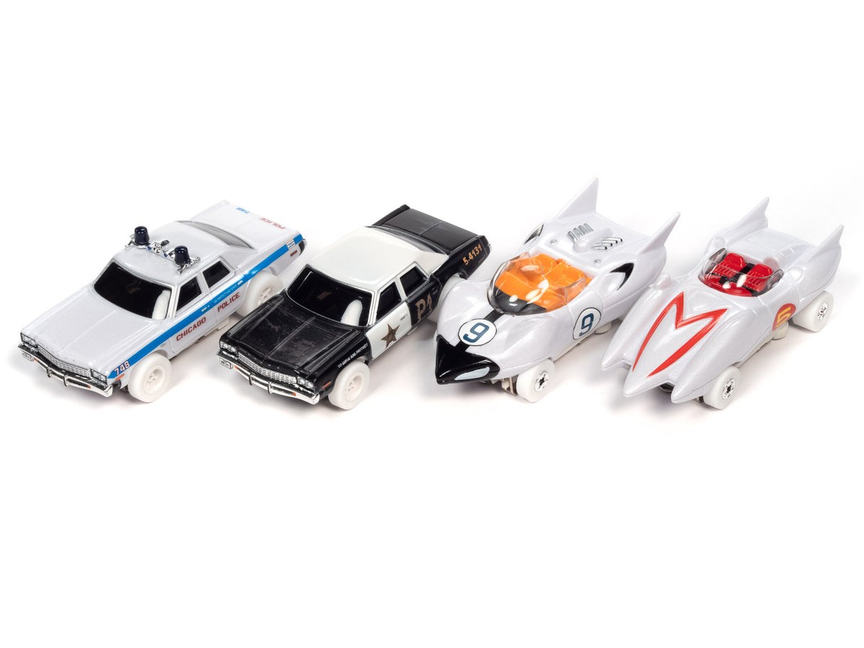 iWheels White Silver Screen Machines - Thunderjet / X-Traction - Release 36 | SC372 | 4 Cars-Auto World-SC372 ALL 4-ProTinkerToys