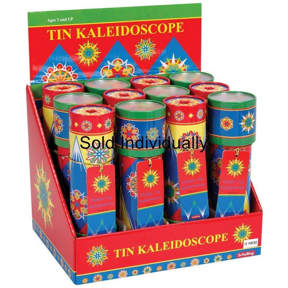 Set of colorful, classic tin kaleidoscopes for ages 3 and up for Schylling CTK