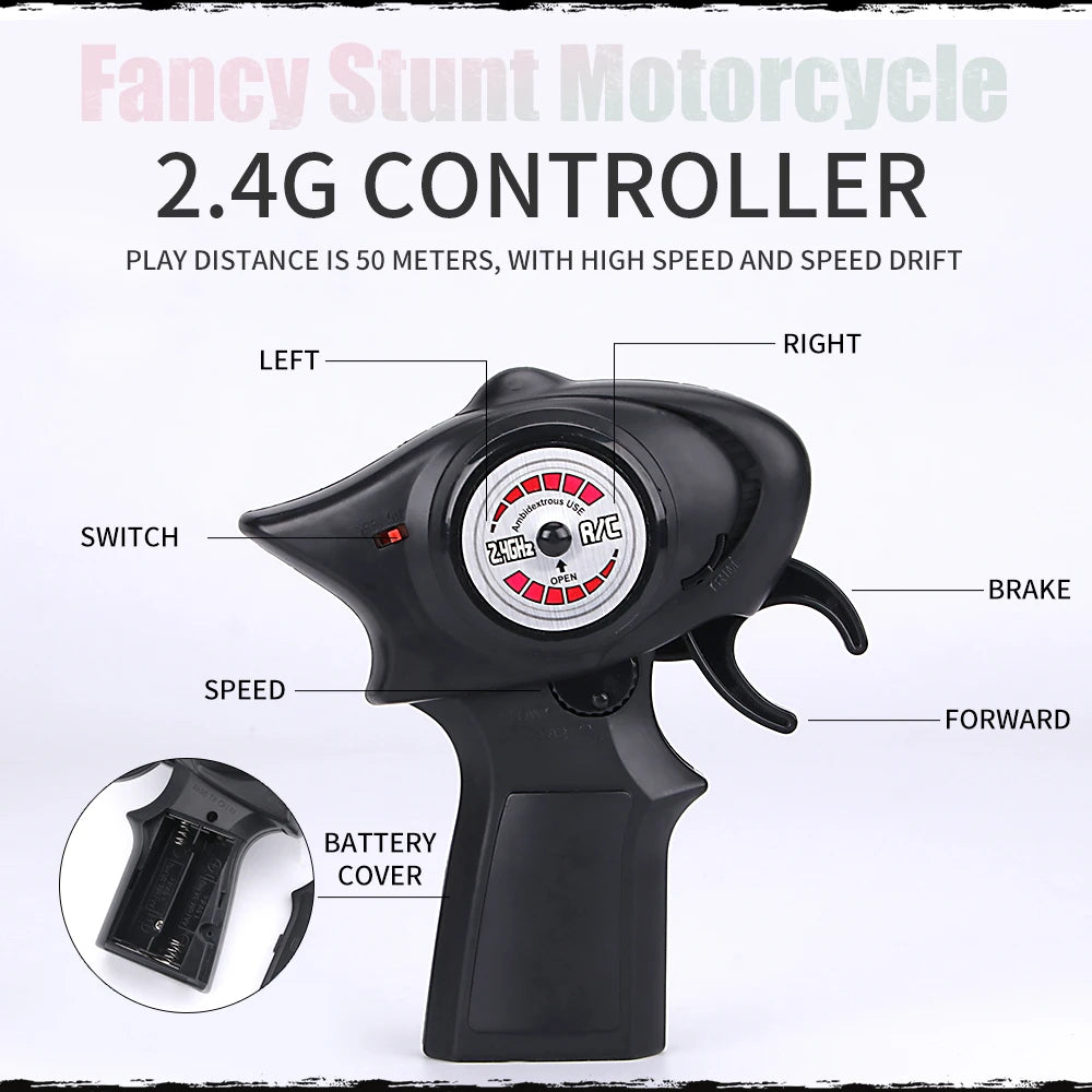 Shenqiwei 8012 2.4G 3CH 1/20 Scale Mini RC Motorcycle | MIC1465 | Imex