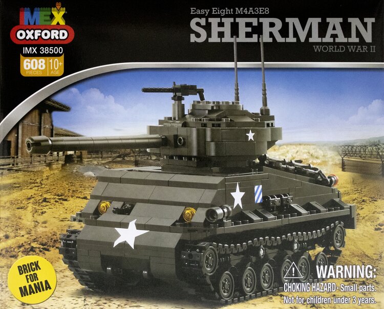 Model kit of a Sherman tank from World War II for Oxford OXF38500