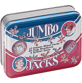 Toy tin with "JUMBO JACKS" text and colorful designs for Channel Carft TTJ