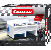 Pit lane garage structure with Carrera branding, scale 1:32 model for 21104