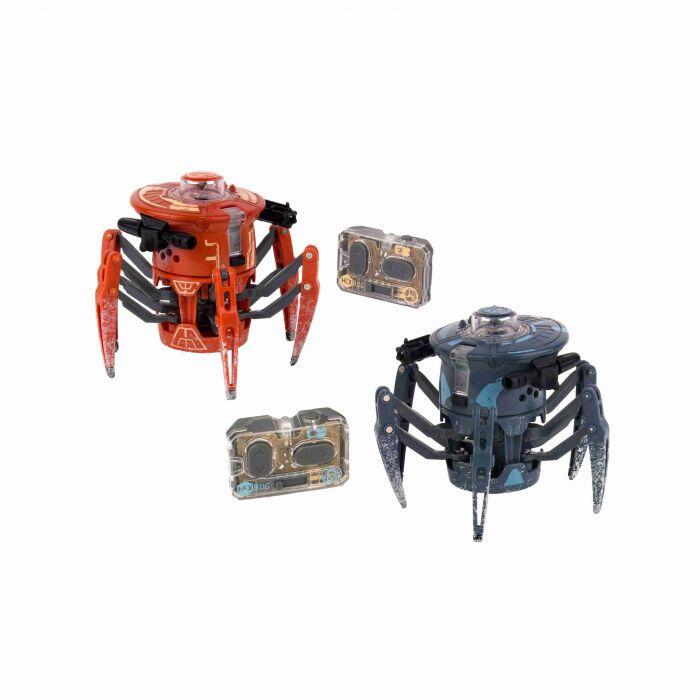 Red and blue hexbug robots with electronic components for building and battling for 409-5122