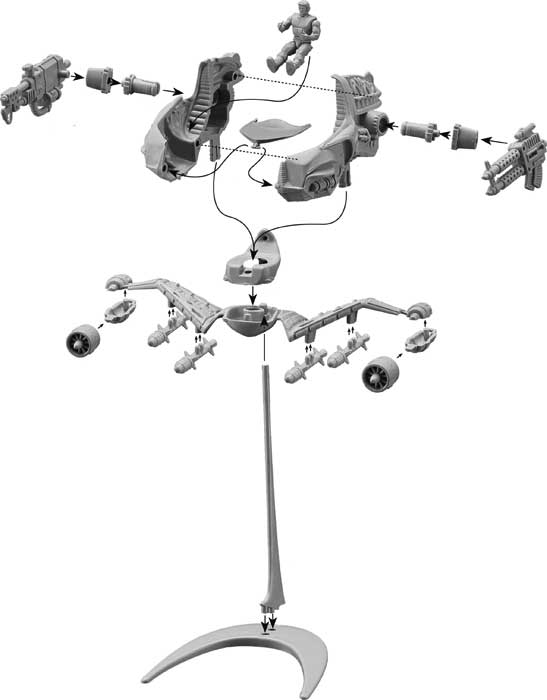 Robogear model kit assembly diagram showing mechanical parts for 6006