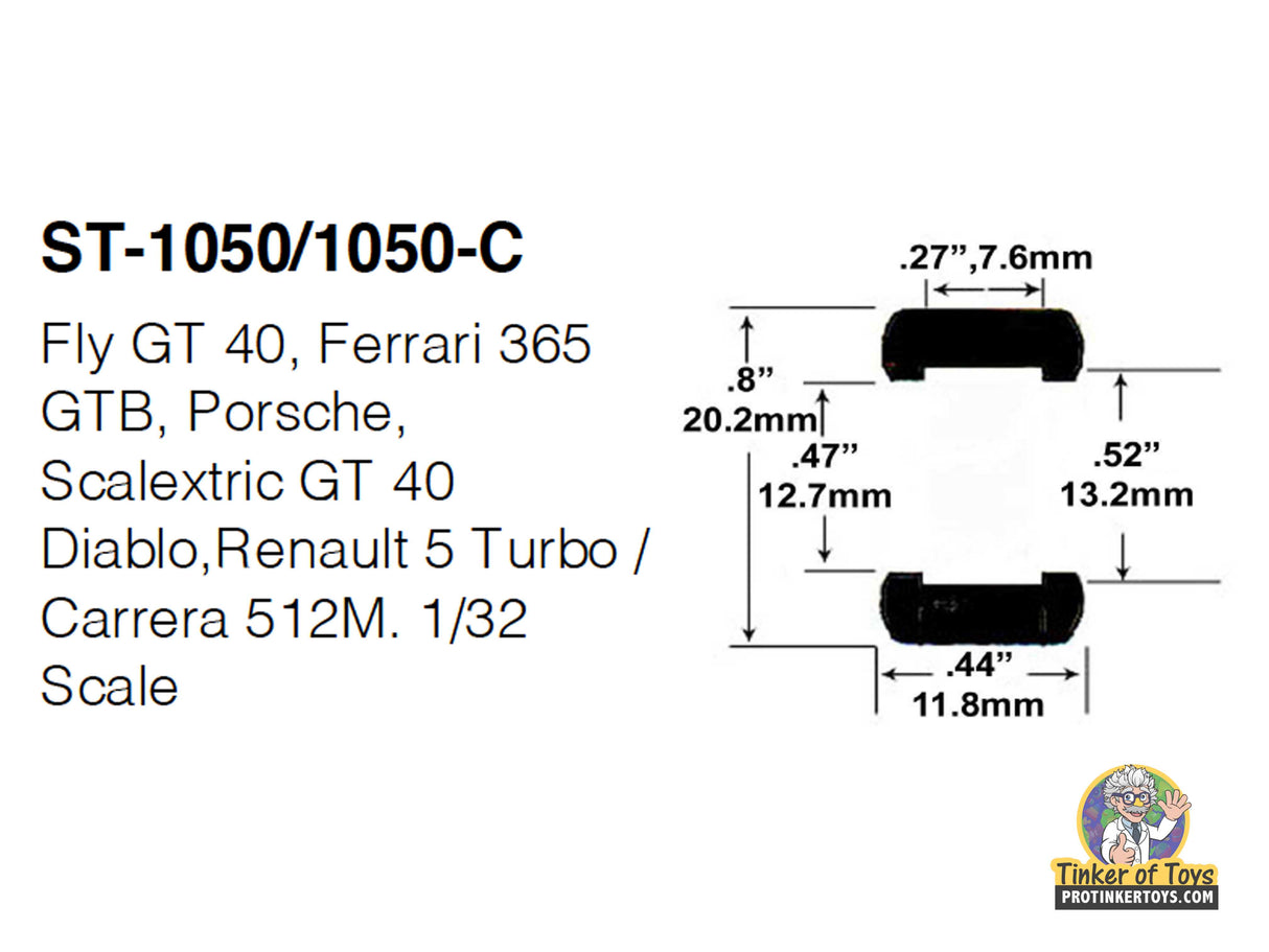 Scale model dimensions for ST-1050/1050-C cars for 1:32 ST150