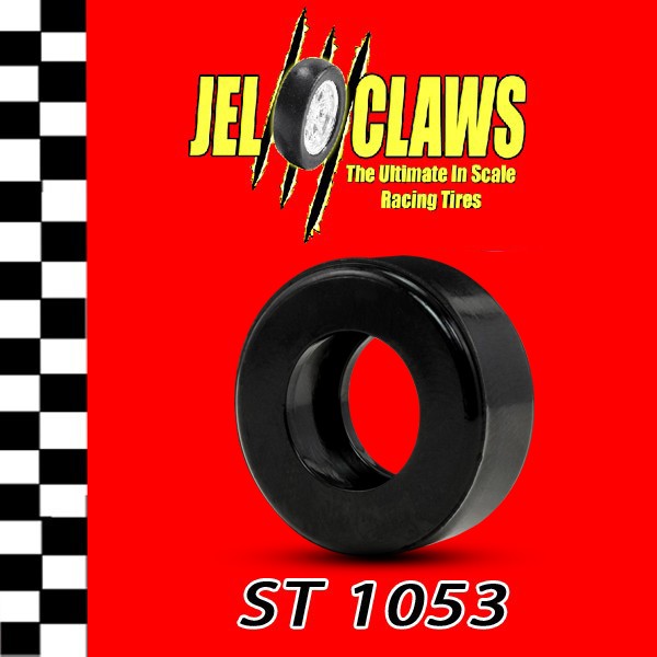 Black slot car tires, model ST 1053, for 1/32 scale racing for 2 Tires Jel Claws