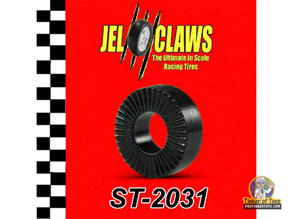 Black, ridged racing tire for scale model cars, model number ST-2031 for 1:64 ST2031
