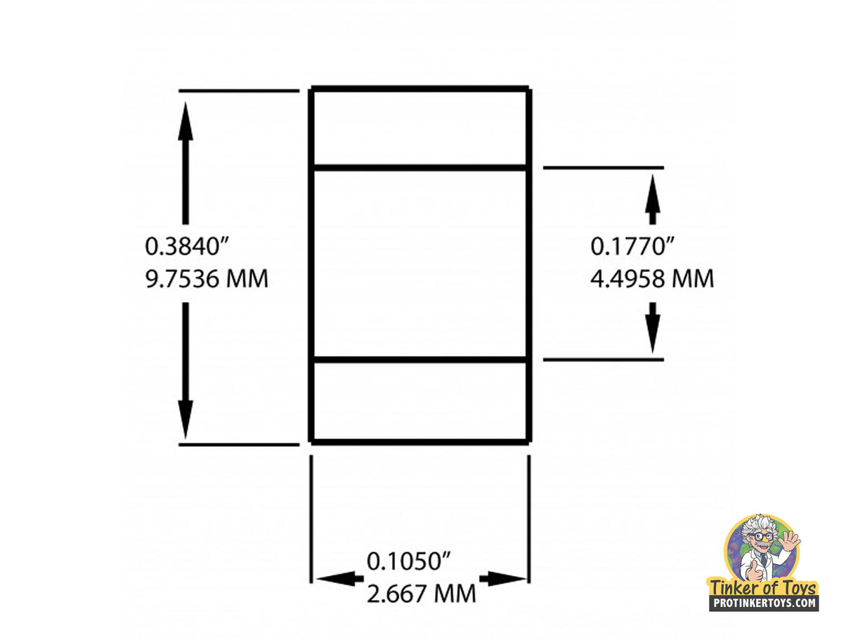 Cross-section diagram showing dimensions for a toy accessory for 1:64 ST2031