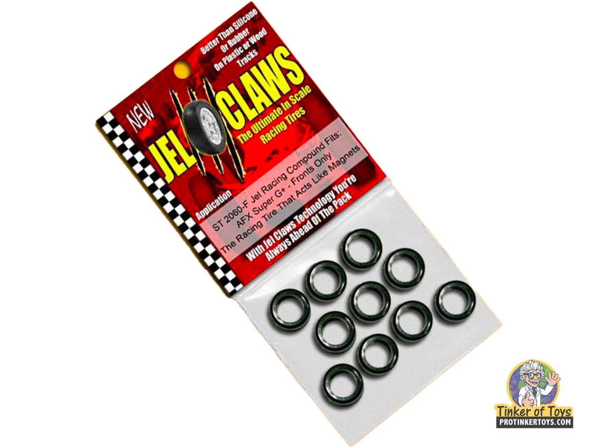Set of small, black, circular magnetic claw accessories for scale model cars for 1:64 AFX Super G+ F