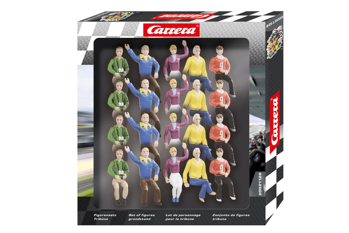 Action figures set for display, showing various character poses for Carrera 21129