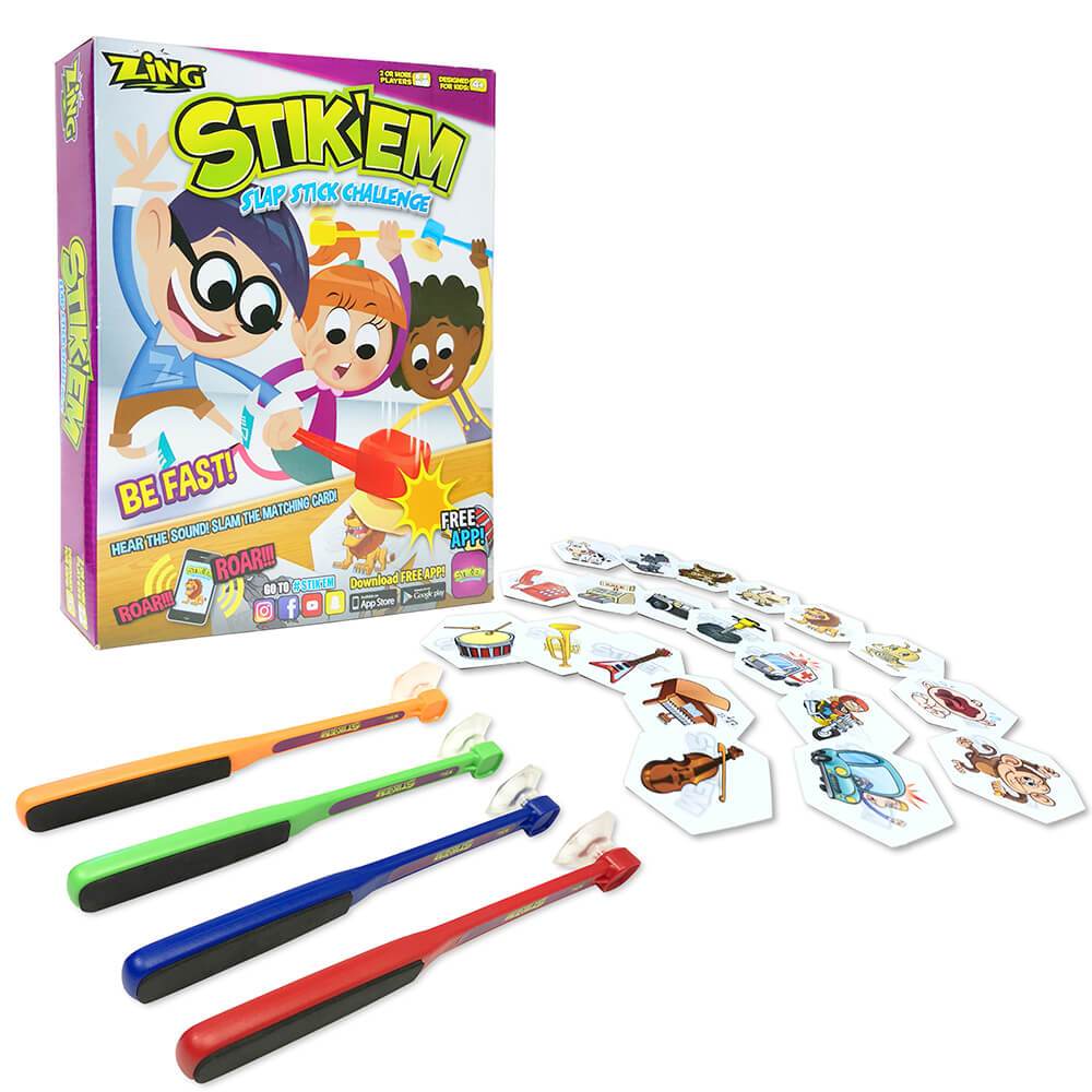 Slap stick game set with box, sticks, and matching cards for Zing ZG666