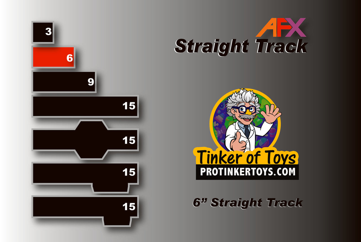 Graduated stack of colored and black rectangular blocks representing track pieces for AFX RaceMaster 70608