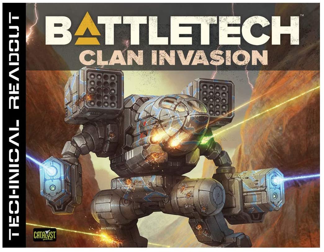 Bipedal mech combat vehicle with glowing blue weapon emitters for BattleTech 35136