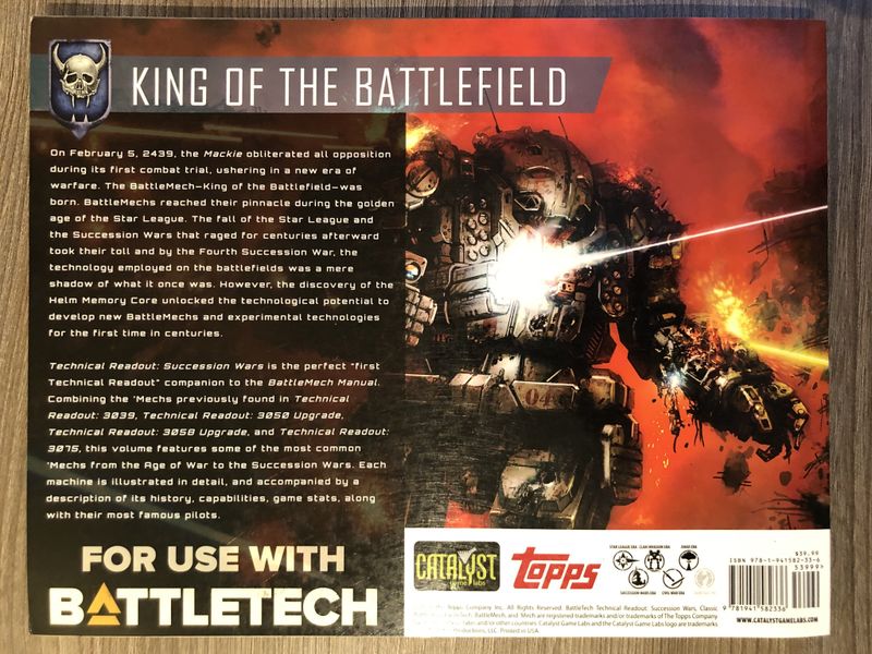 Book cover: King of the Battlefield, detailing mech warfare history for BattleTech 35135