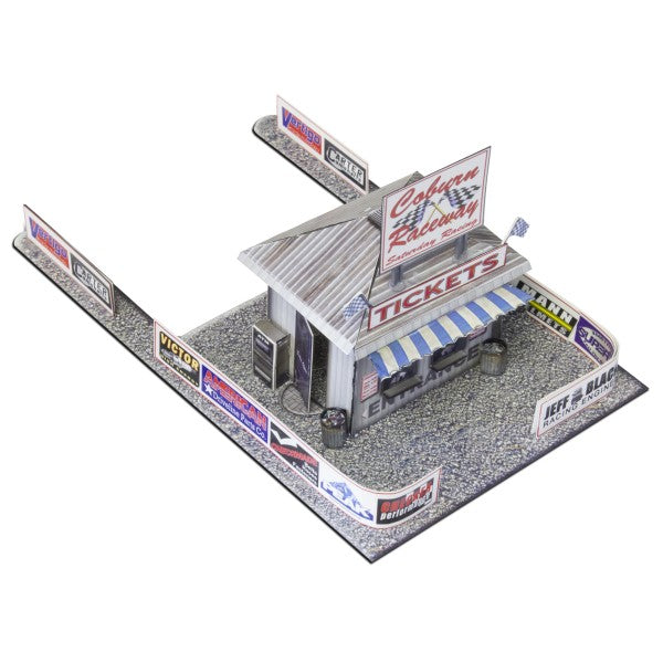 Model kit of a train station ticket and gate entrance for Innovative Hobby Supply BK4806