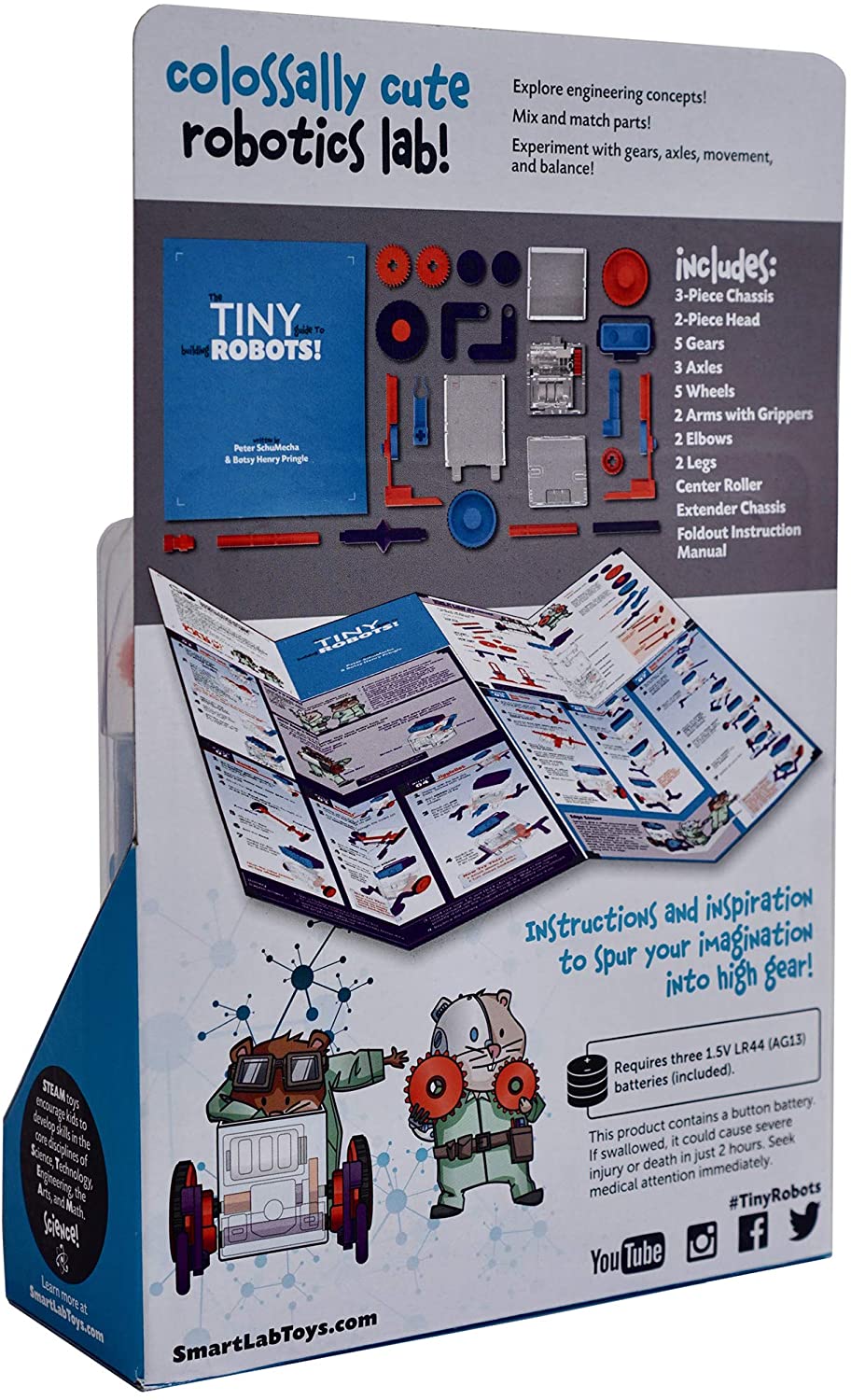 Robotics kit with gears, chassis, and instructions for building models for Smart Lab 00634