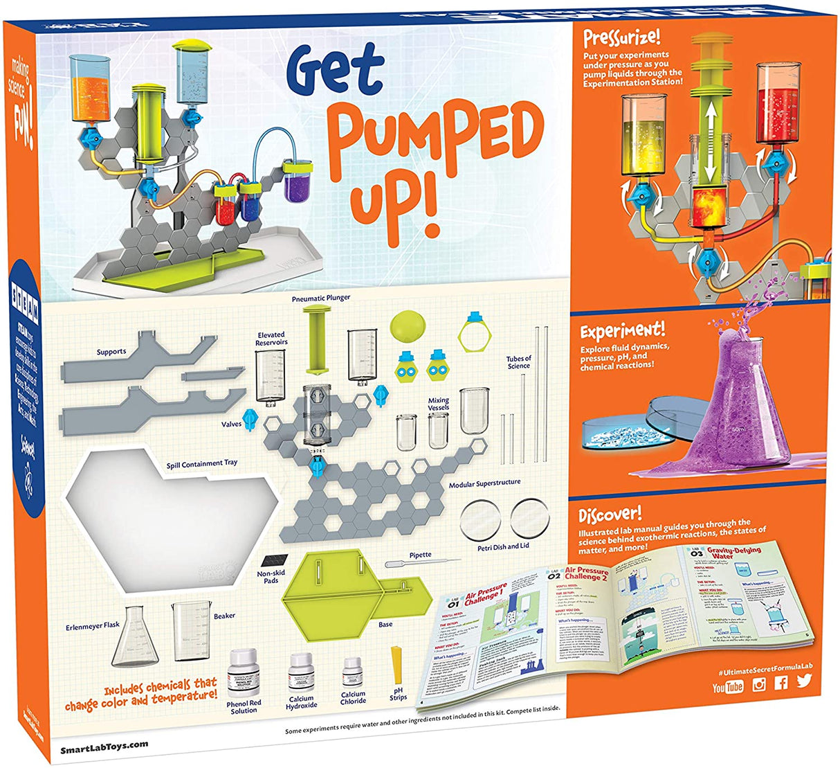 Science experiment kit with glassware, chemicals, and instructions for hands-on learning for Smart Lab 00484