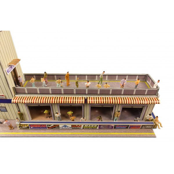 Detailed model kit of a multi-story press and media tower building for Innovative Hobby Supply BK6424