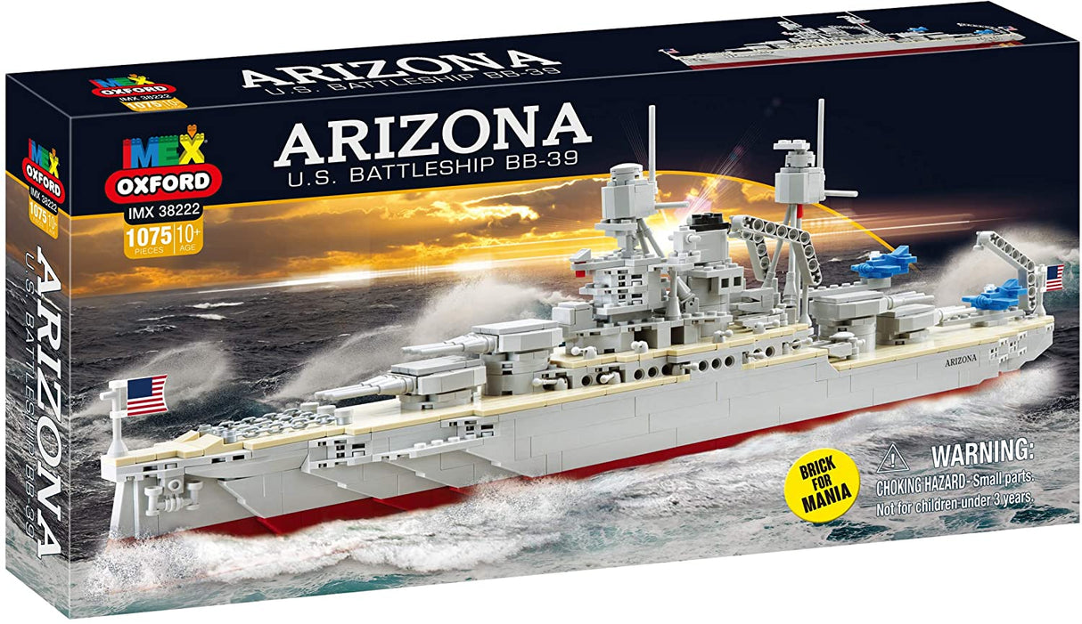 Lego set box for USS Arizona battleship model for Oxford OXF38222