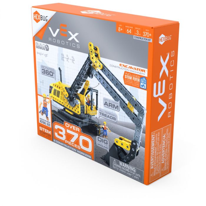 VEX Robotics excavator construction set box showing assembled model for HexBug 406-7608