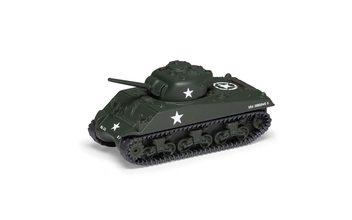 Sherman III tank model in dark green, detailed toy replica for Corgi WT91202
