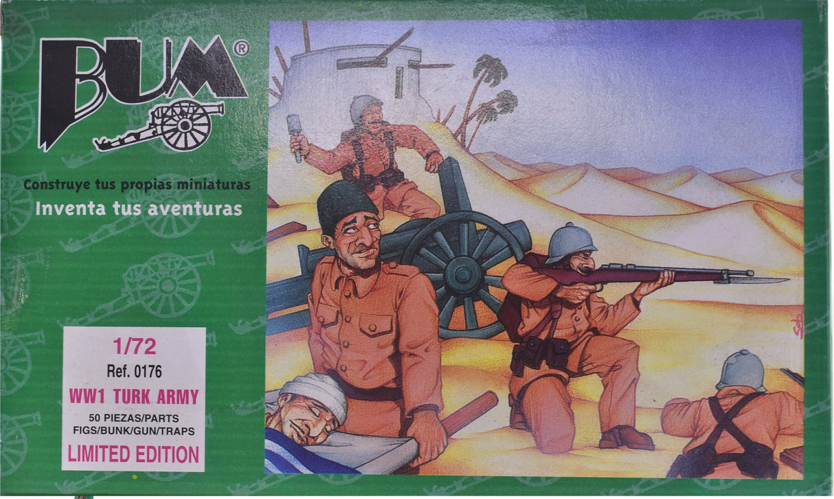 Soldiers in WWI Turk Army figure set assembling on a desert battlefield for Bum 0176