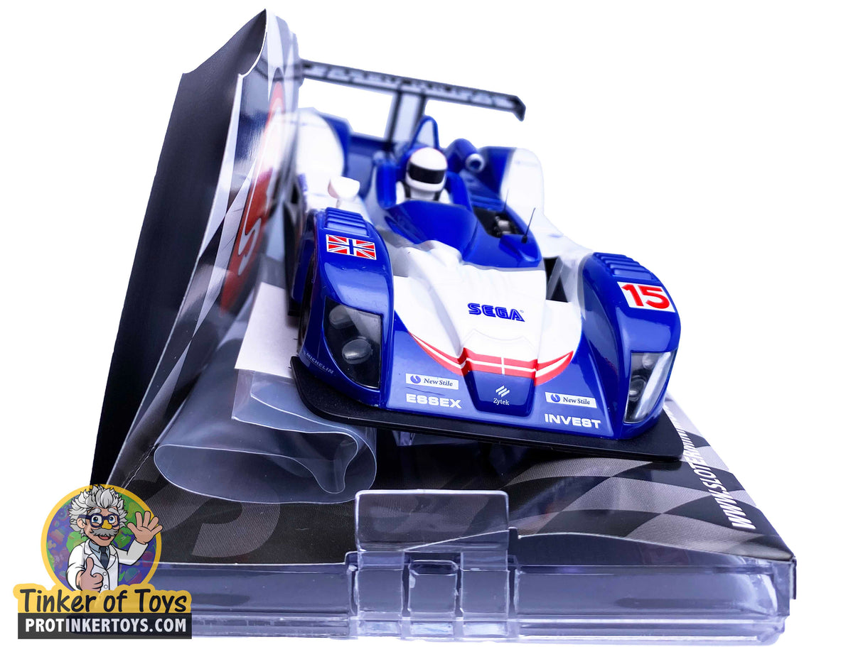 Blue and white race car toy replica of the Zytek Essex 1° Spa 2005 for Sloter 9524