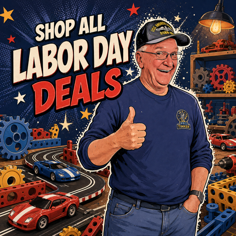 Professor Tinker welcomes shoppers to all Pro Tinker Toys Labor Day deals