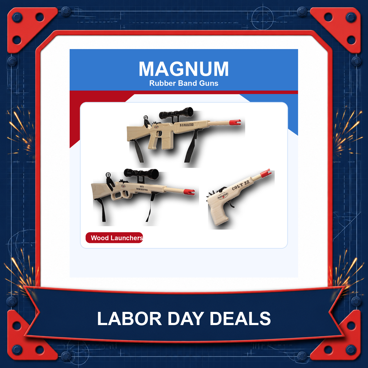 Magnum rubber band gun Labor Day sale collection