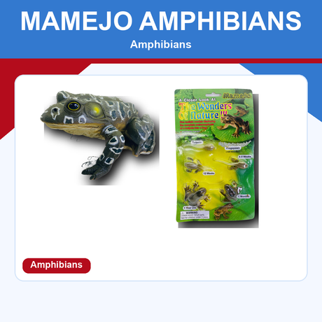 Mamejo amphibian figures on a ProTinkerToys collection card