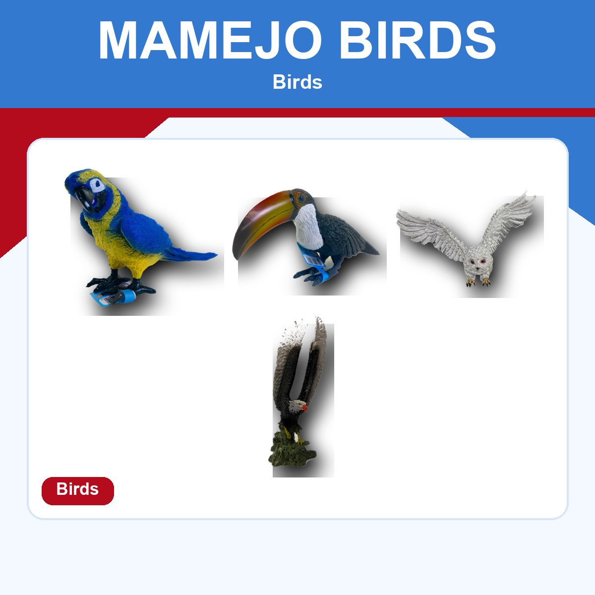 Mamejo bird figures on a ProTinkerToys collection card