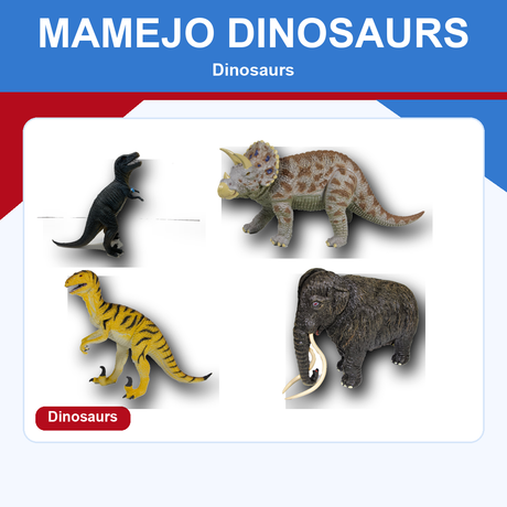 Mamejo dinosaur and prehistoric figures on a ProTinkerToys collection card
