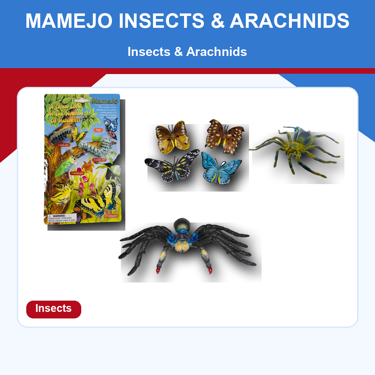 Mamejo insects and arachnids on a ProTinkerToys collection card