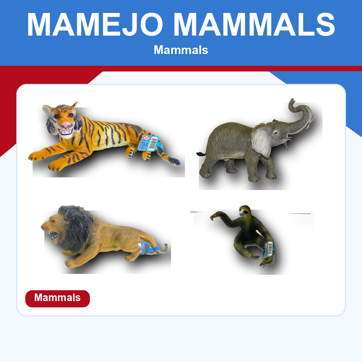 Mamejo mammal figures on a ProTinkerToys collection card