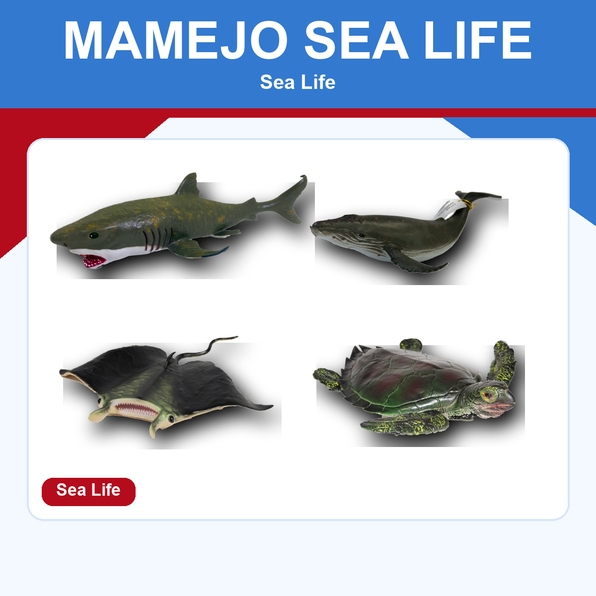 Mamejo sea life figures on a ProTinkerToys collection card