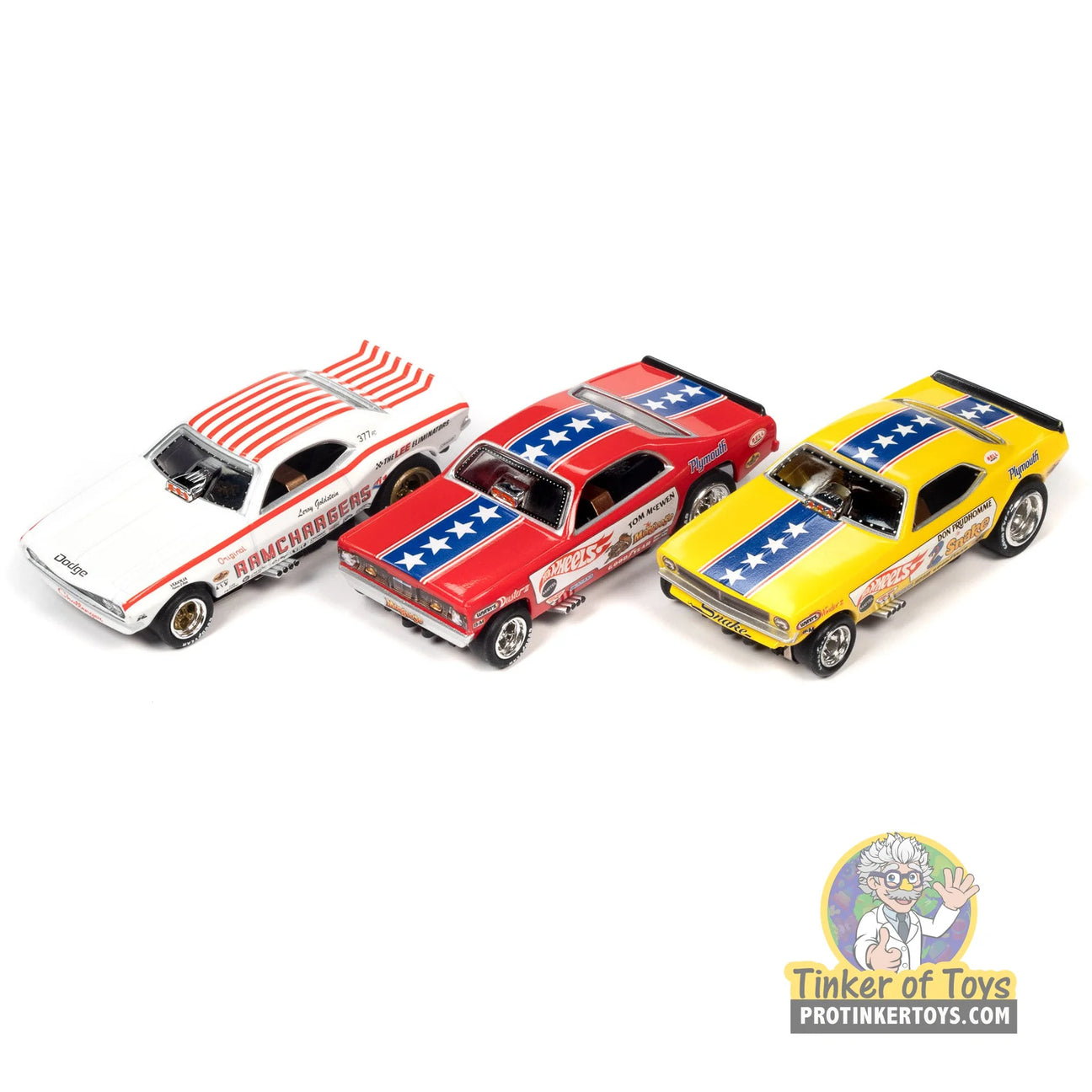 SC356 - Auto World 4Gear Legends of the Quarter Mile Release 25 HO Slot Cars — Auto World HO slot car lineup