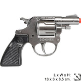 Revolver replica with black grip and silver finish for Gonher 3073/0