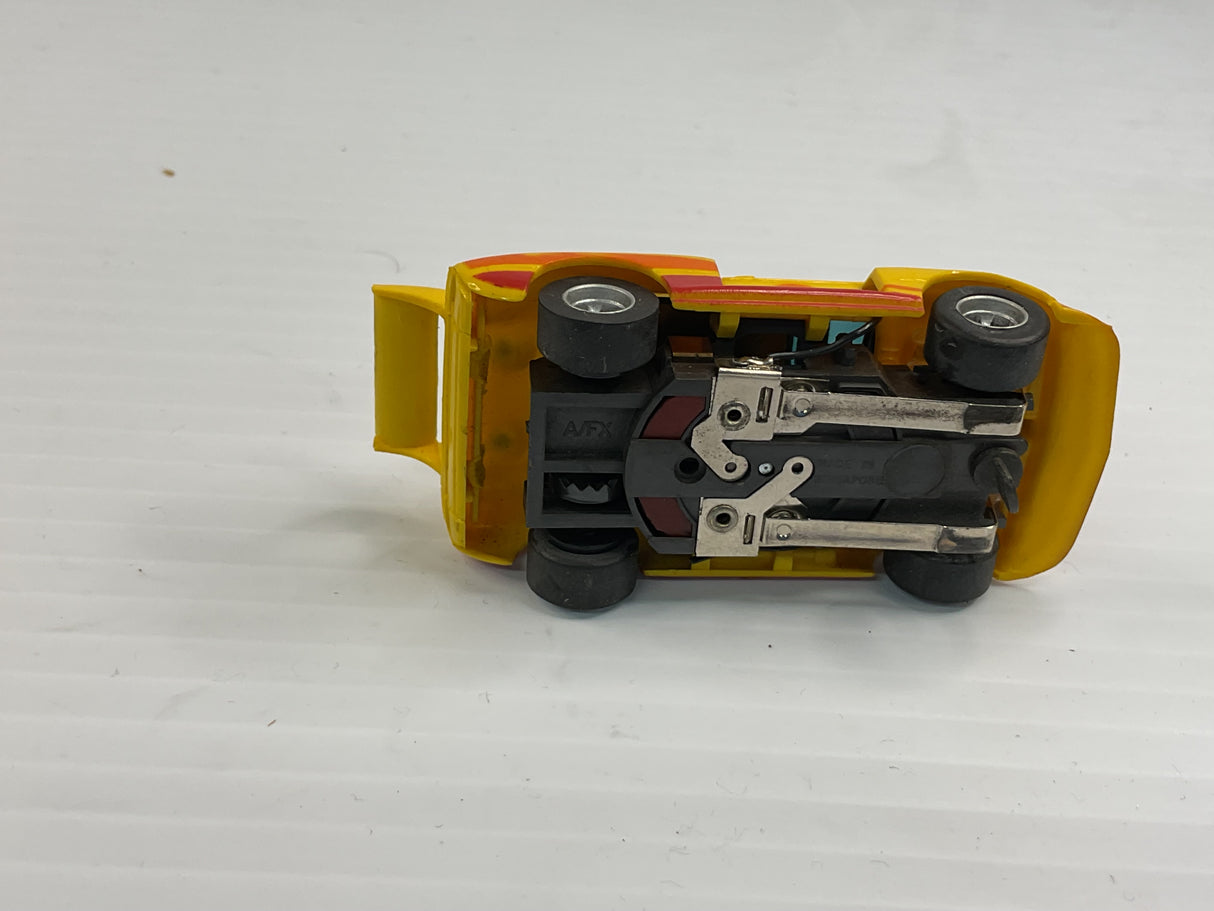 Aurora AFX magnatraction Lighted  BMW 320i Turbo Yellow/orange #3  | 1980 | Aurora - AFX