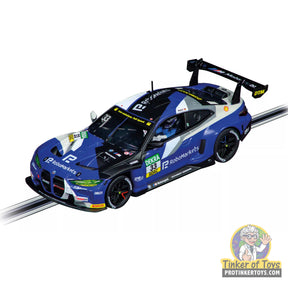 Blue BMW M4 GT3 race car model on a track for Carrera Evolution 20027773