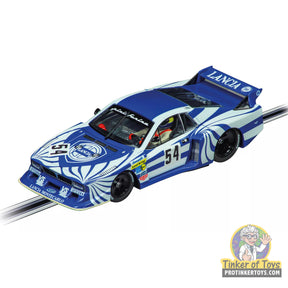 Blue and white Lancia Beta Montecarlo race car model, number 54 for Carrera Evolution 20027791