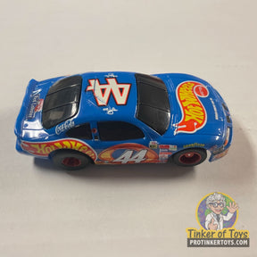 Blue Hot Wheels NASCAR car, Kyle Petty Pontiac, number 44 for Tyco B33569-2, front view